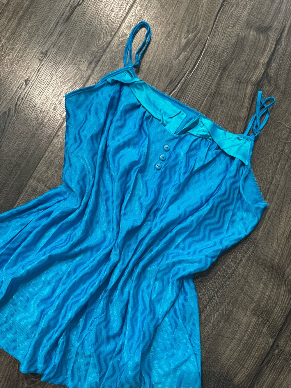 Lady Cameo vintage Y2K Turquoise Blue Women's Spaghetti-Strap Camisole medium - Picture 2 of 6